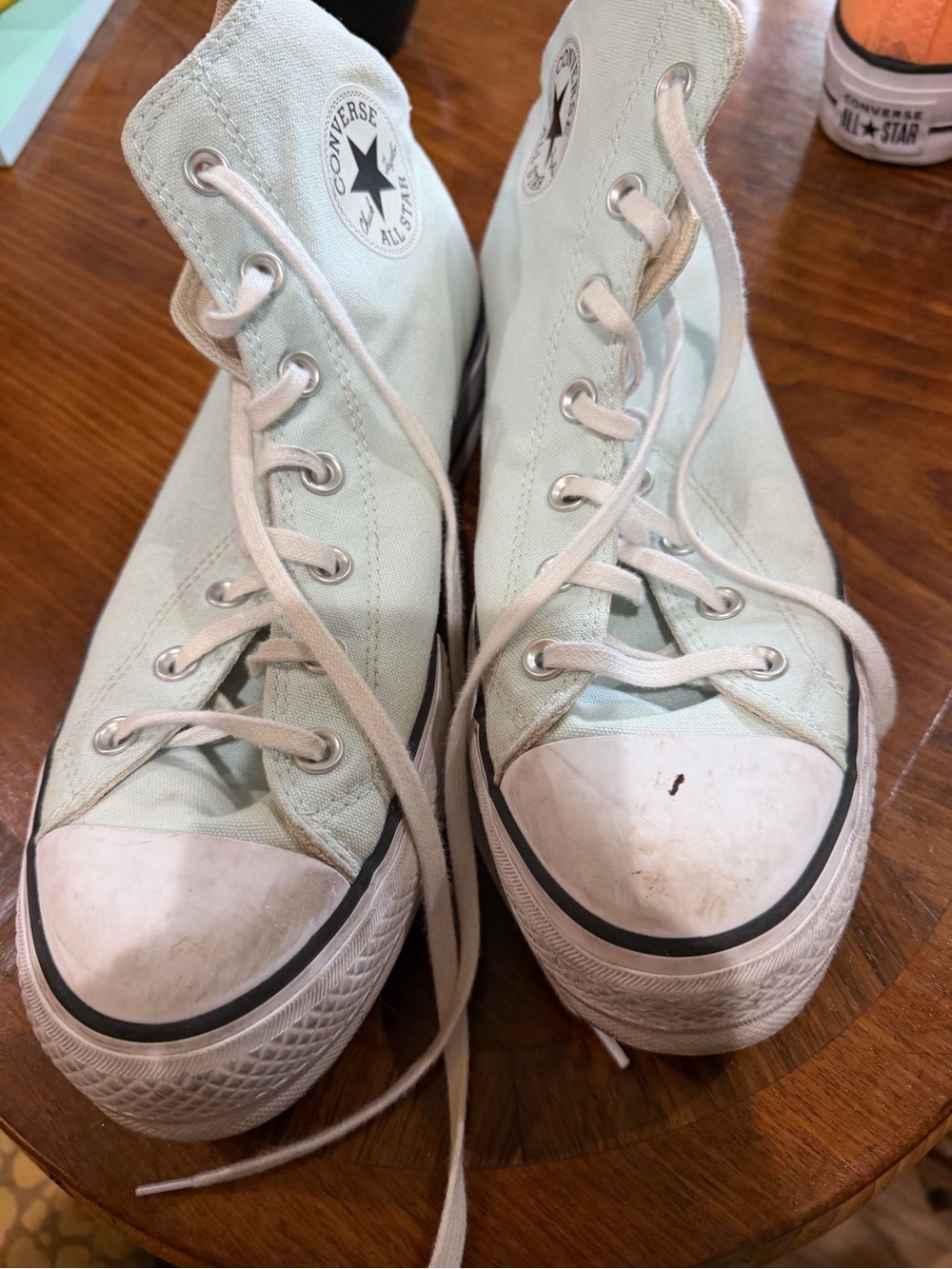 Converse High Top Sneakers - Mint Green & White